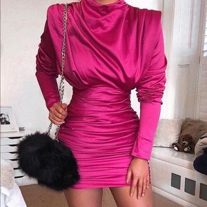 House of CB satin long sleeve dress very sexy.